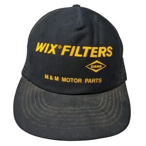 Wix Filters Dana Snapback Trucker Hat Black One Size Mesh Back Outdoor Vintage